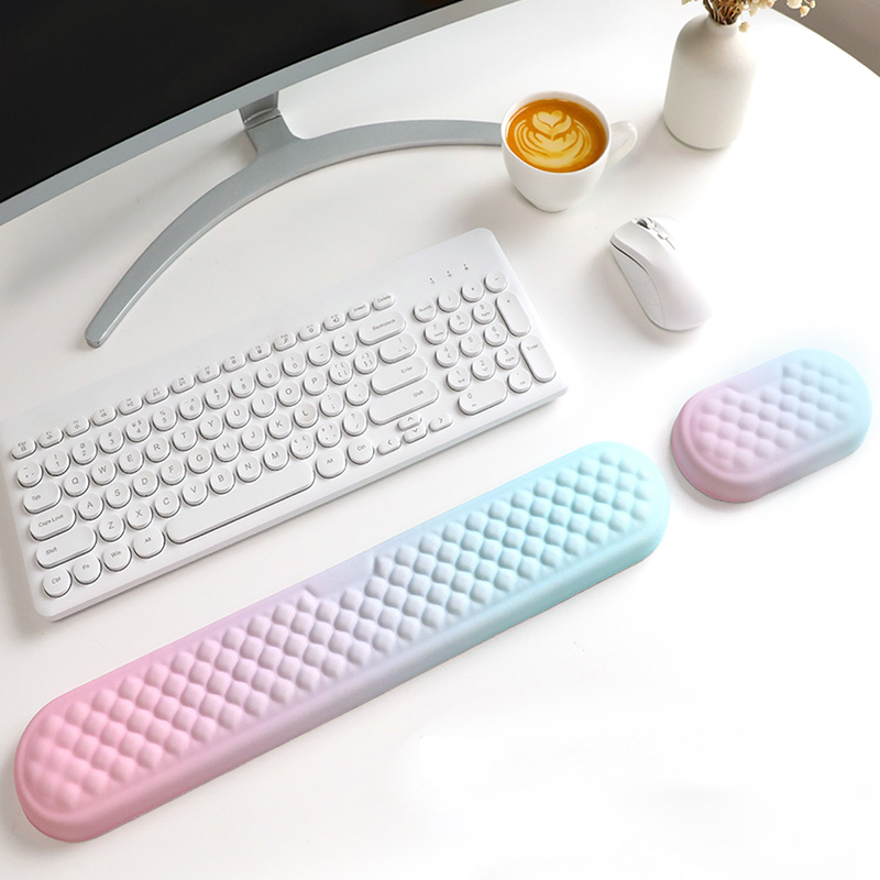 Desk Corner Mat - Keyboard Wrist Rest Pad Set Soft