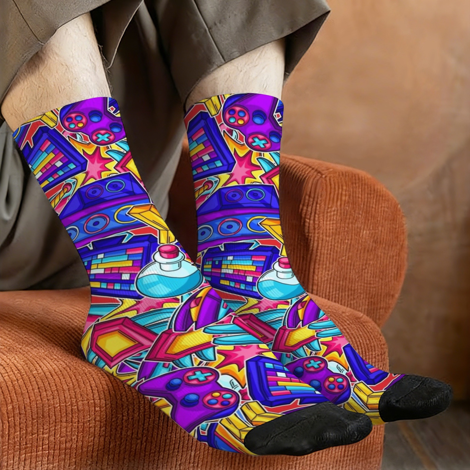 Youtube Gaming Accessories - Novelty Full-Body Video Game Harajuku Sock