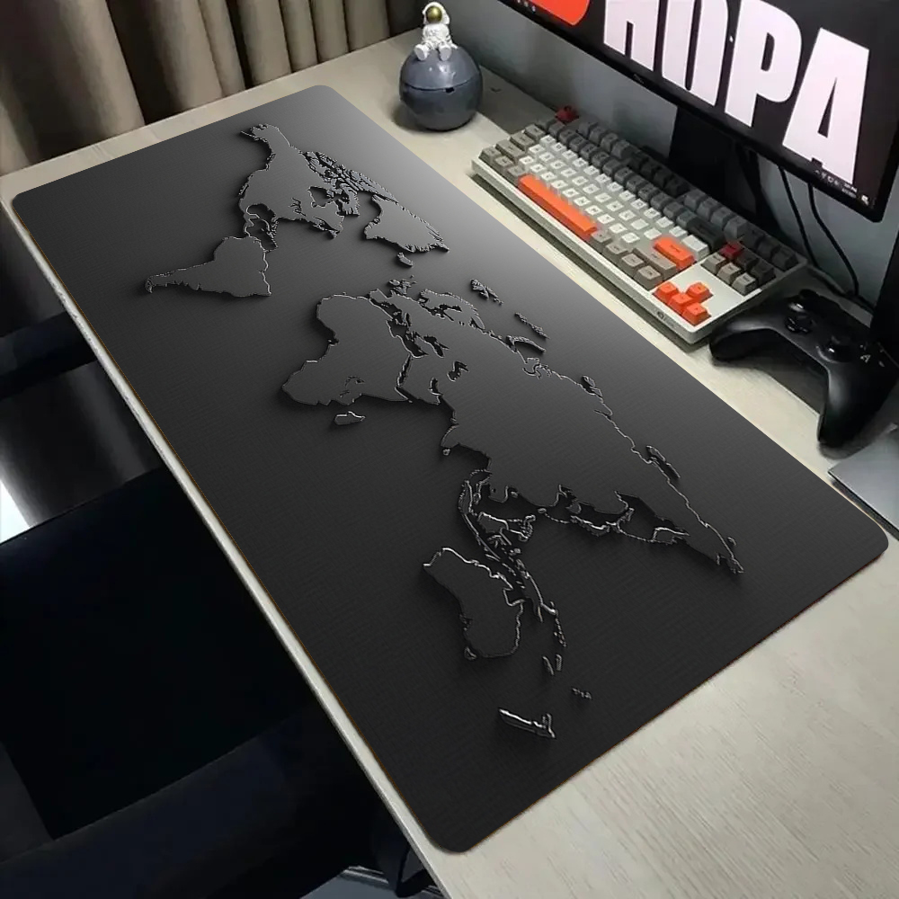 Desk Corner Mat - Black and Gray Gradient Map Design