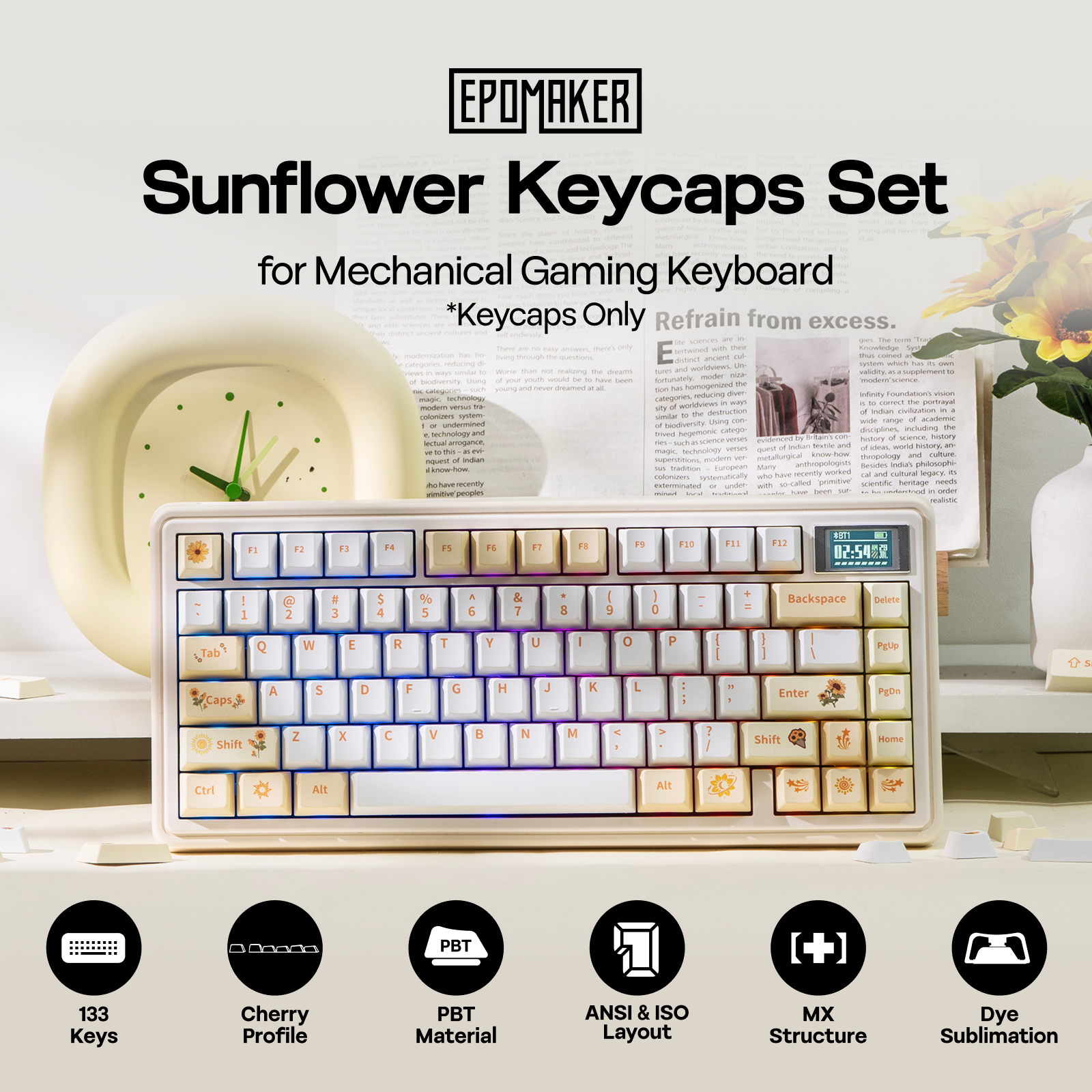 EPOMAKER Sunflower Keycaps Set – Gaming Set Accessories Bewertung und Preis