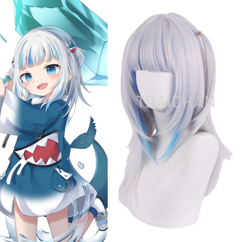 2025 Gawr Gura Cosplay Wig Whi – Virtual Gaming Accessories Bewertung und Preis