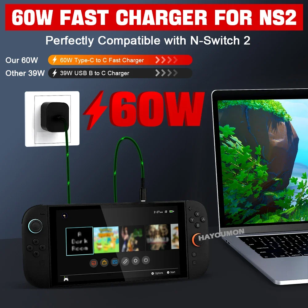 UK US EU 60W Type-C AC Adapter – Gaming Accessories Wall Mount Bewertung und Preis