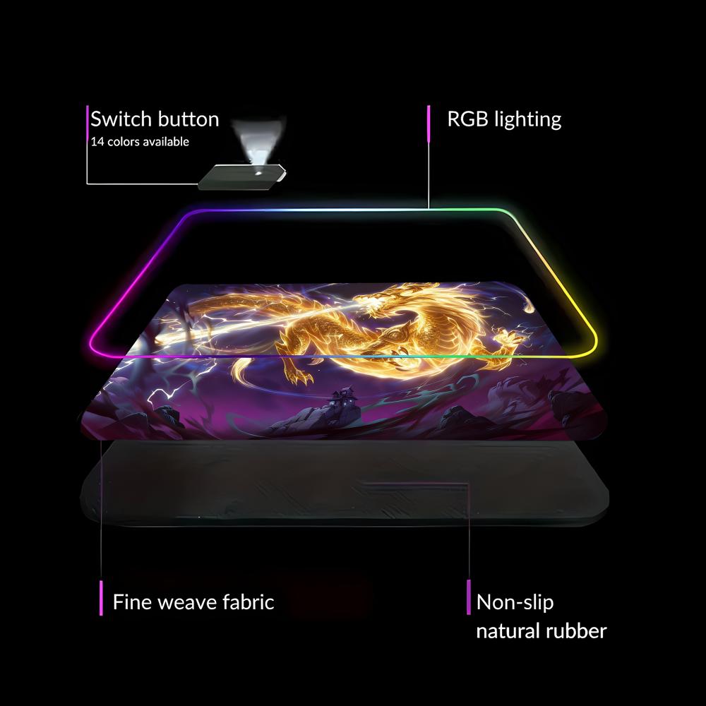 RGB LED Blue Dragon Mouse Pad  – Gaming Accessories Pc Setup Bewertung und Preis