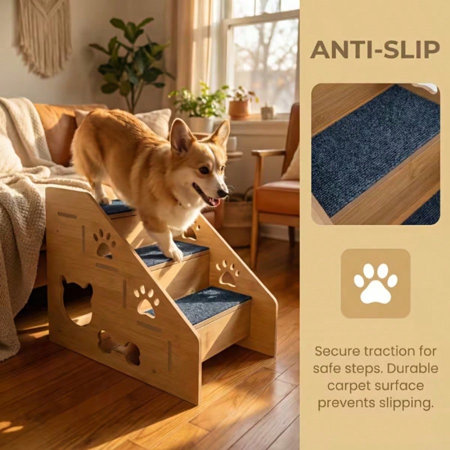 Wooden Right‑Angle Pet Stairs  – Desk Corner Mat Bewertung und Preis