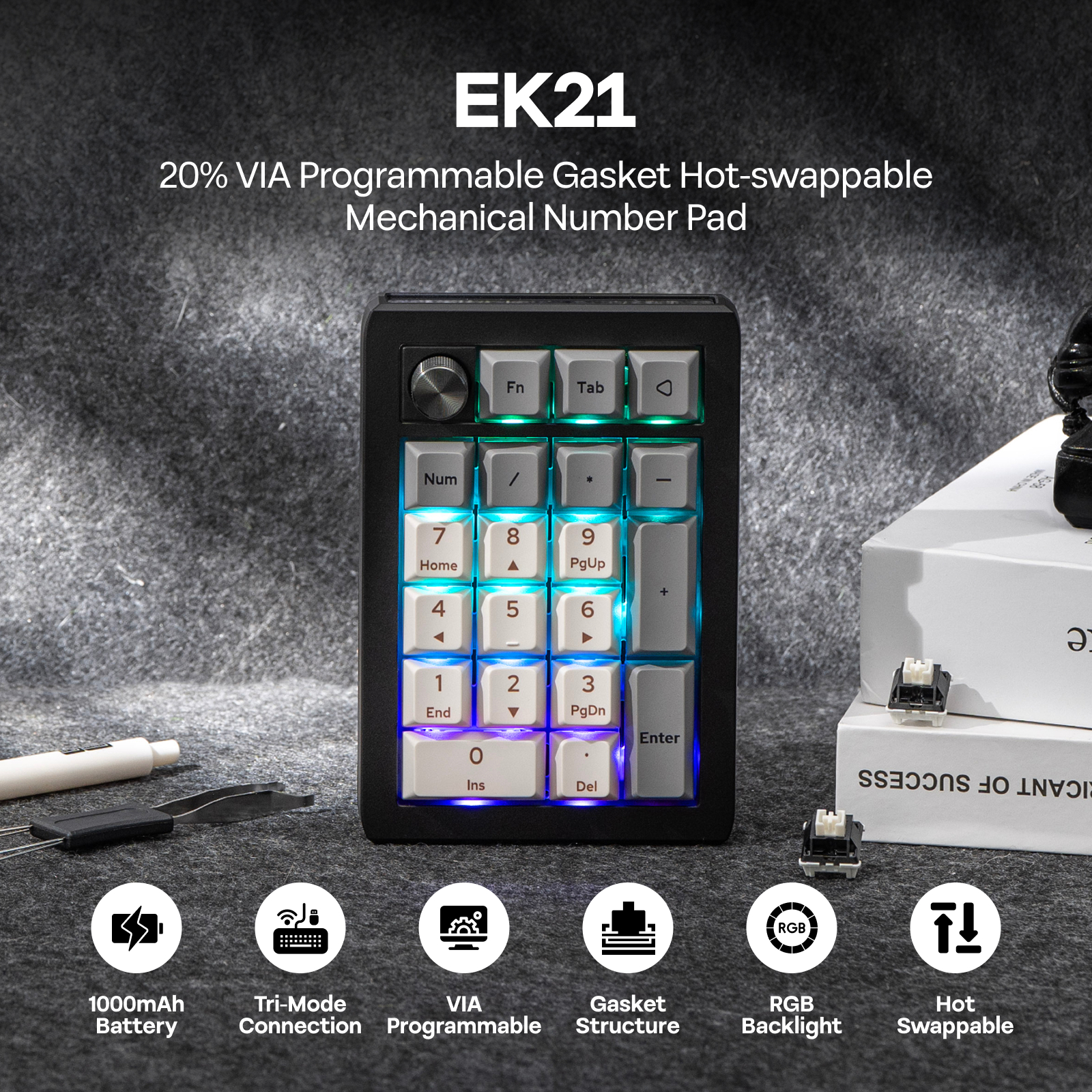 EPOMAKER EK21 VIA 20% Gasket W – Keyboard Numpad Separate Bewertung und Preis