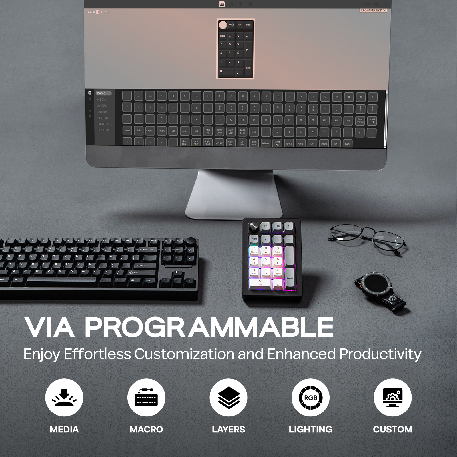 EPOMAKER EK21 VIA 20% Gasket W – Keyboard Numpad Separate Bewertung und Preis